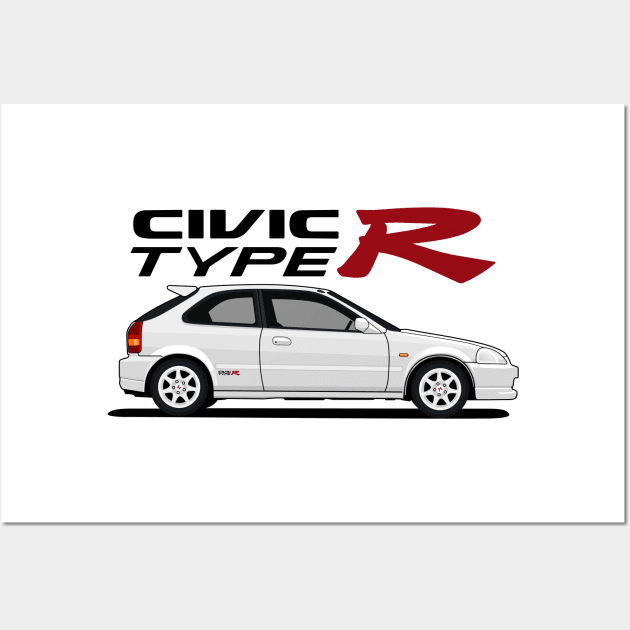 civic type R white Wall Art by masjestudio